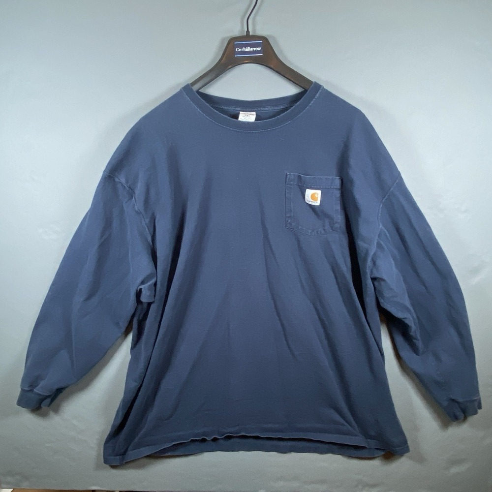 Vintage Carhartt Mens Size 3XL Long Sleeve Y2K Workwear Pocket Tee Shirt